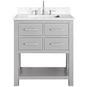 Avanity Brooks 32" Free Standing Single Basin Vanity Set with Cabinet and Engineered Stone Vanity Top Chilled Gray