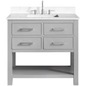 Avanity Brooks 36" Free Standing Single Basin Vanity Set with Cabinet and Engineered Stone Vanity Top Chilled Gray
