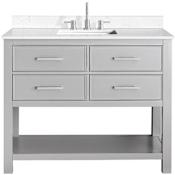 Avanity Brooks 42" Free Standing Single Basin Vanity Set with Cabinet and Engineered Stone Vanity Top Chilled Gray