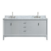 Avanity Emma 73" Free Standing Double Basin Vanity Set with Wood Cabinet and Granite Vanity Top Dove Gray / Carrera White