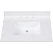 Avanity 25" Engineered Stone Vanity Top with Undermount Rectangular Sink and Backsplash Cala White