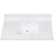 Avanity 37" Engineered Stone Vanity Top with Undermount Rectangular Sink and Backsplash Cala White