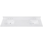 Avanity 73" Engineered Stone Vanity Top with Undermount Rectangular Sinks and Backsplash Cala White