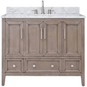 Avanity Everette 42" Single Basin Vanity Set with Cabinet and Marble Vanity Top Gray Oak