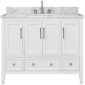 Avanity Everette 42" Free Standing Single Basin Vanity Set with Cabinet and Marble Vanity Top White
