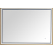 Avanity LED 39-3/8" W x 27-9/16" H Modern Rectangular Stainless Steel Framed Bathroom Wall Mirror Brushed Gold