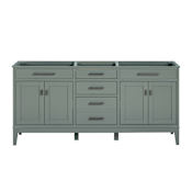 Avanity Madison 72" Double Free Standing Vanity Cabinet Only - Less Vanity Top Smoke Green