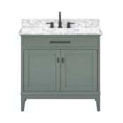 Avanity Madison 36" Free Standing Single Basin Vanity Set with Cabinet and Marble Vanity Top Smoke Green