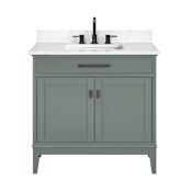 Avanity Madison 36" Free Standing Single Basin Vanity Set with Cabinet and Engineered Stone Vanity Top Smoke Green