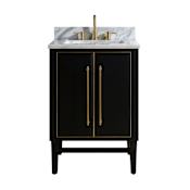 Avanity Mason 24" Free Standing Single Basin Vanity Set with Wood Cabinet and Marble Vanity Top Black