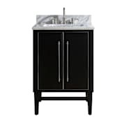 Avanity Mason 24" Free Standing Single Basin Vanity Set with Wood Cabinet and Marble Vanity Top Black