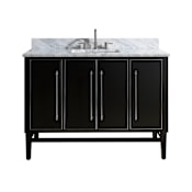 Avanity Mason 48" Free Standing Single Basin Vanity Set with Wood Cabinet and Marble Vanity Top Black