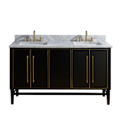 Avanity Mason 60" Free Standing Double Basin Vanity Set with Wood Cabinet and Marble Vanity Top Black