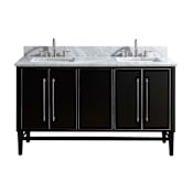 Avanity Mason 60" Free Standing Double Basin Vanity Set with Wood Cabinet and Marble Vanity Top Black