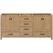 Avanity Modero 72" Double Free Standing Vanity Cabinet Only - Less Vanity Top Brushed Oak