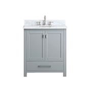 Avanity Modero 32" Free Standing Single Basin Vanity Set with Wood Cabinet and Stone Vanity Top Chilled Gray / White Carrera Top