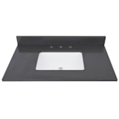 Avanity 37" Quartz Vanity Top with Undermount Rectangular Sink and Backsplash Dark Gray