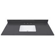 Avanity 49" Quartz Vanity Top with Undermount Rectangular Sink and Backsplash Dark Gray