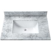 Avanity 31" Marble Vanity Top with Undermount Rectangular Sink and Backsplash Carrara White