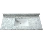 Avanity 49" Marble Vanity Top with Undermount Rectangular Sink and Backsplash Carrara White