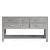 Avanity Brooks 60" Double Free Standing Wood Vanity Cabinet Only - Less Vanity Top Chilled Gray