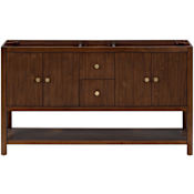 Avanity Zoe 60" Double Free Standing Vanity Cabinet Only - Less Vanity Top Walnut