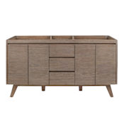 Avanity Coventry 60" Double Free Standing Wood Vanity Cabinet Only - Less Vanity Top Gray Teak