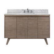 Avanity Coventry 49" Free Standing Single Basin Vanity Set with Wood Cabinet and Marble Vanity Top Gray Teak / Carrera White