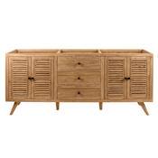 Avanity Harper 72" Double Free Standing Wood Vanity Cabinet Only - Less Vanity Top Natural Teak