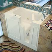 Avano Walk-In Tubs 45-3/4" Gel Coated Whirlpool Bathtub for Alcove Installations with Right Drain, Roman Tub Faucet and Handshower Biscuit