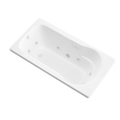 Avano Montserrat 60" Acrylic Whirlpool Bathtub for Drop-In Installations with Left Drain White