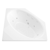 Avano Turks 58" Acrylic Whirlpool Bathtub for Drop-In Installations with Center Drain White