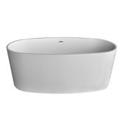 Avano Freestanding Bathtubs 61-3/8" Man Made Stone Soaking Bathtub for Freestanding Installations with Reversible Drain White