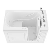 Avano Architect Series 52-7/8" Gel Coated Air / Whirlpool Bathtub for Alcove Installations with Right Drain, Roman Tub Faucet and Handshower White
