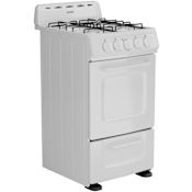 Avanti 20 Inch Wide 2 Cu. Ft. Free Standing Gas Range White