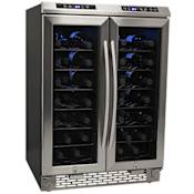 Avanti 24 Inch Wide 4.2 Cu. Ft. Capacity 38 Bottle Built-In Dual Zone Wine Cooler Stainless Steel