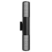 Avenue Lighting Avenue Outdoor 24" Tall LED Cylindrical Outdoor Wall Sconce with Rectangular Pattern Black