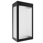 Avenue Lighting Avenue Outdoor 12" Tall LED Outdoor Wall Sconce with Clear, Fluted Glass Shade Black