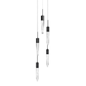 Avenue Lighting Aspen 5 Light 12" Wide LED Crystal Multi Light Pendant with Bubbled Crystal Shades Black