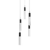 Avenue Lighting The Original Glacier 5 Light 12" Wide LED Crystal Multi Light Pendant with Clear Crystal Shades Black