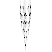 Avenue Lighting Aspen 41 Light 36" Wide LED Crystal Multi Light Pendant with Bubbled Crystal Shades Black