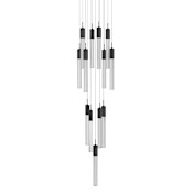 Avenue Lighting Boa 13 Light 20" Wide LED Crystal Multi Light Pendant with Rock-Studded Glass Shades Black