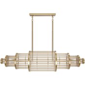 Avenue Lighting Waldorf 28 Light 64" Wide Linear Chandelier Aged Brass