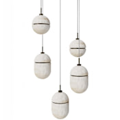 Avenue Lighting Sedona 5 Light 16" Wide Multi Light Pendant Alabaster / Aged Brass