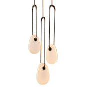 Avenue Lighting Palmea 18" Wide Multi Light Pendant Aged Brass / White