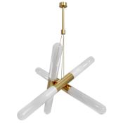 Avenue Lighting Tribeca 6 Light 35" Wide LED Multi Light Pendant Aged Brass