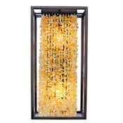 Avenue Lighting Soho 2 Light 16" Tall Wall Sconce with Draped Moonstone Shade Dark Bronze / Natural Citrine Nuggets
