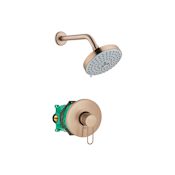 Axor Uno Loop Shower Only Trim with 1.75 GPM Multi Function Shower Head Less Rough In - Engineered in Germany, Limited Lifetime Warranty Brushed Bronze
