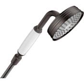 Axor Montreux 2.5 GPM Single Function Handshower with Air Power and Quick Clean Technologies - Engineered in Germany, Limited Lifetime Warranty Brushed Black Chrome