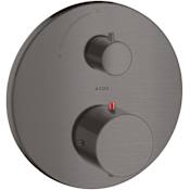 Axor Starck Dual Function Thermostatic and Ceramic Valve Trim Only with Volume Control - Engineered in Germany, Limited Lifetime Warranty Brushed Black Chrome